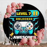 Aperturee - Aperturee Level 7 Game On Awesome Circle Birthday Backdrop